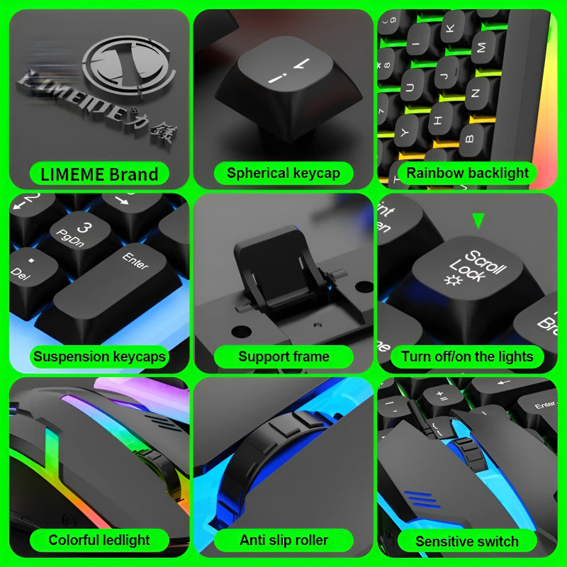 TX35 Limeide RGB Suspension Backlit Lightweight Luminous Wired Gaming Keyboard