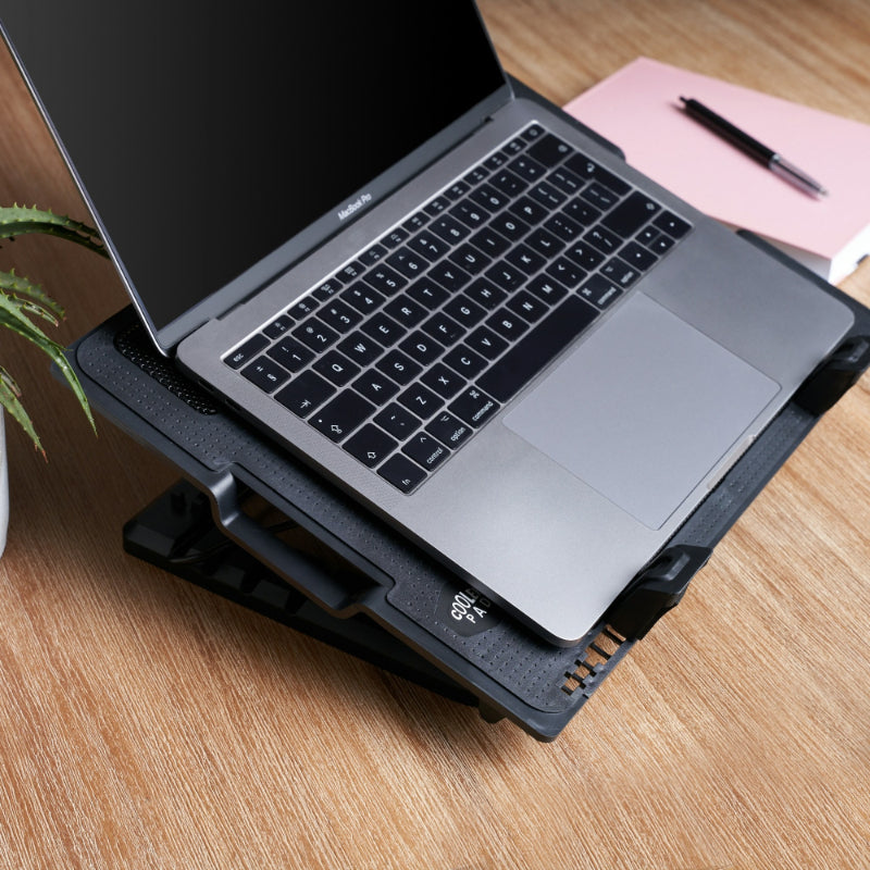 Slim And Portable USB Powered Laptop Cooling Pad With Adjustable Height, Ergonomic Design, And Advanced Airflow Technology