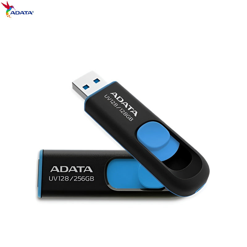 ADATA UV128 USB 3.2 Flash Drive – Sleek, Slide-Out Design | Available in 32GB, 64GB, and 128GB