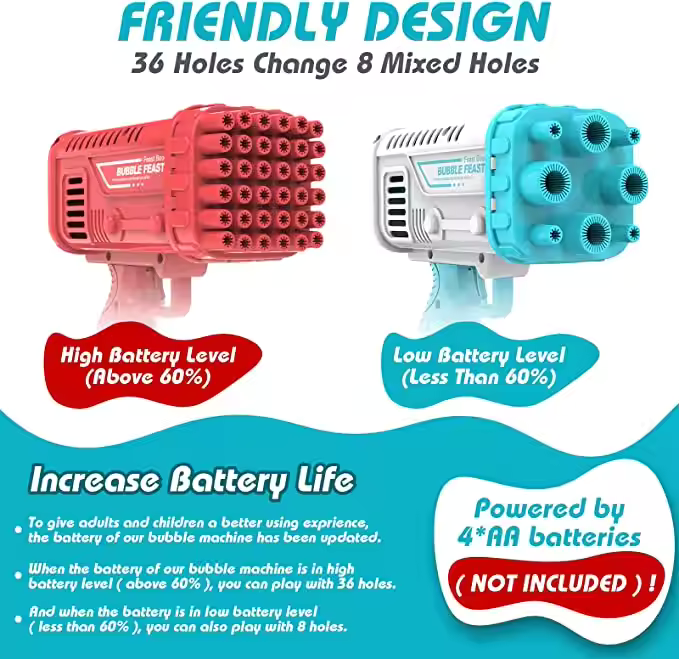 36 Holes Bubble Toys Gun