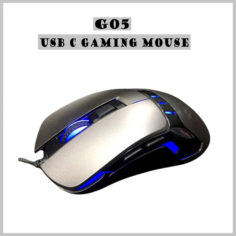 GO5 Extreme Performance Type-C Optical Gaming Mouse with Adjustable DPI, Lighting Effects For Pro Gamers